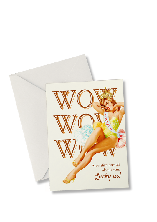 Wow Lucky Us - Birthday Greeting Card