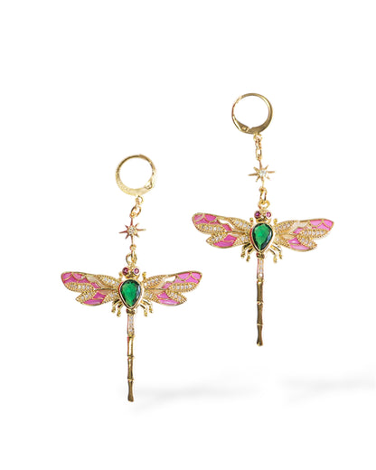 Mystical Dragonfly Statement Earrings