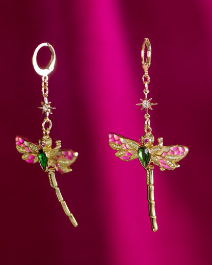 Mystical Dragonfly Statement Earrings