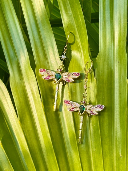 Mystical Dragonfly Statement Earrings